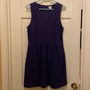 JCrew heathered navy knit sleeveless mini dress.  Size L